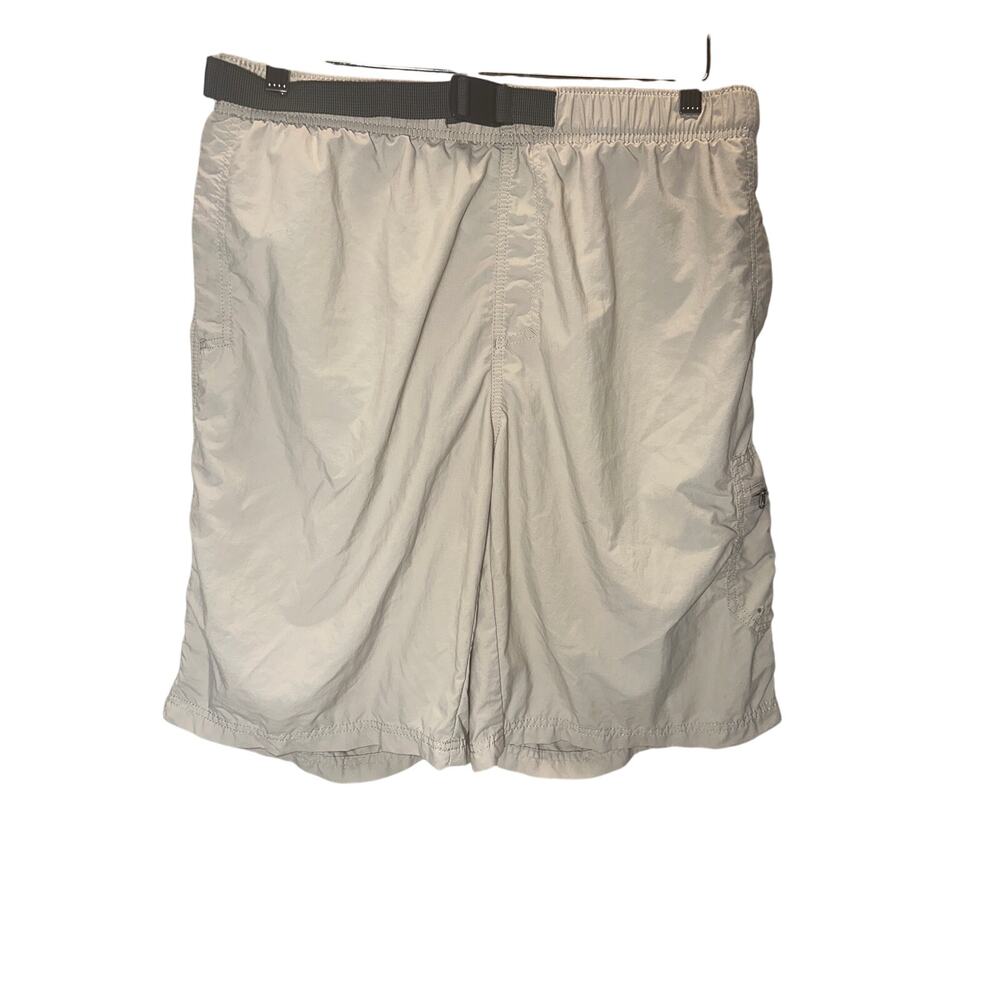 Columbia Men's Cargo Shorts M 11" Hybrid Lined Belted Pull On Khaki Mesh Inside